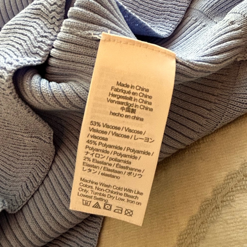 J. Crew Blue Ribbed Sheath Dress Long Sleeve Mock Neck - Picture 10 of 11